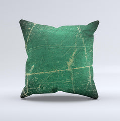 Grungy Green Surface Design Ink-Fuzed Decorative Throw Pillow