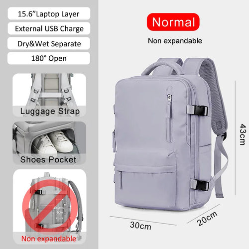 Large Extendable Travel Backpack Business 16 Inch Laptop Bag College