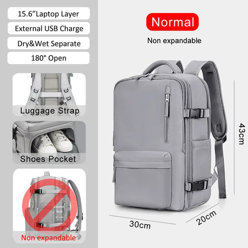 Large Extendable Travel Backpack Business 16 Inch Laptop Bag College