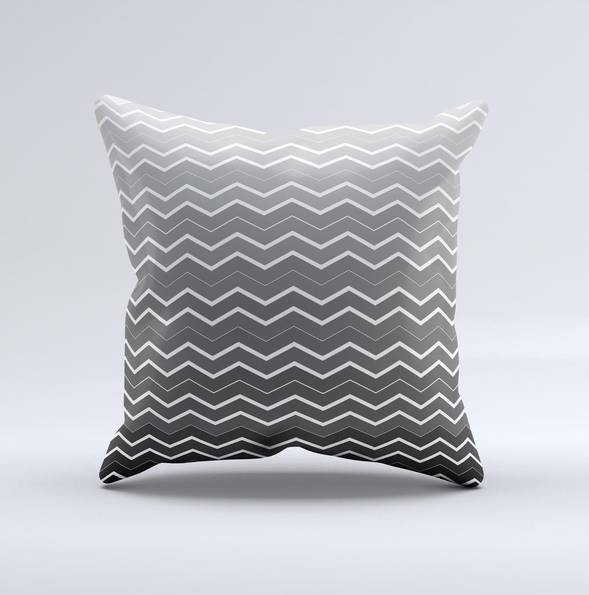 Black Gradient Layered Chevron Ink-Fuzed Decorative Throw Pillow