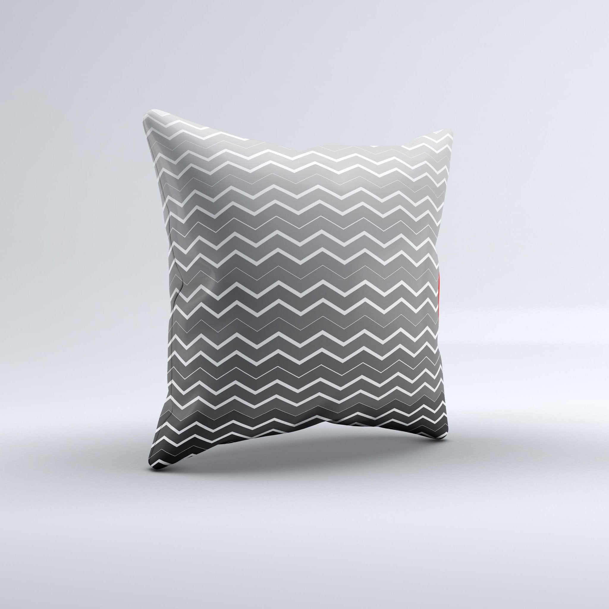 Black Gradient Layered Chevron Ink-Fuzed Decorative Throw Pillow