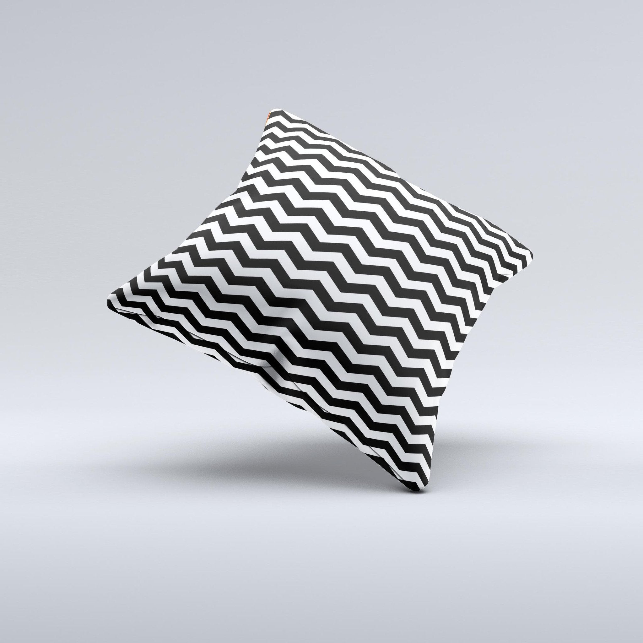 Black White Chevron Pattern V2 Ink-Fuzed Decorative Throw Pillow