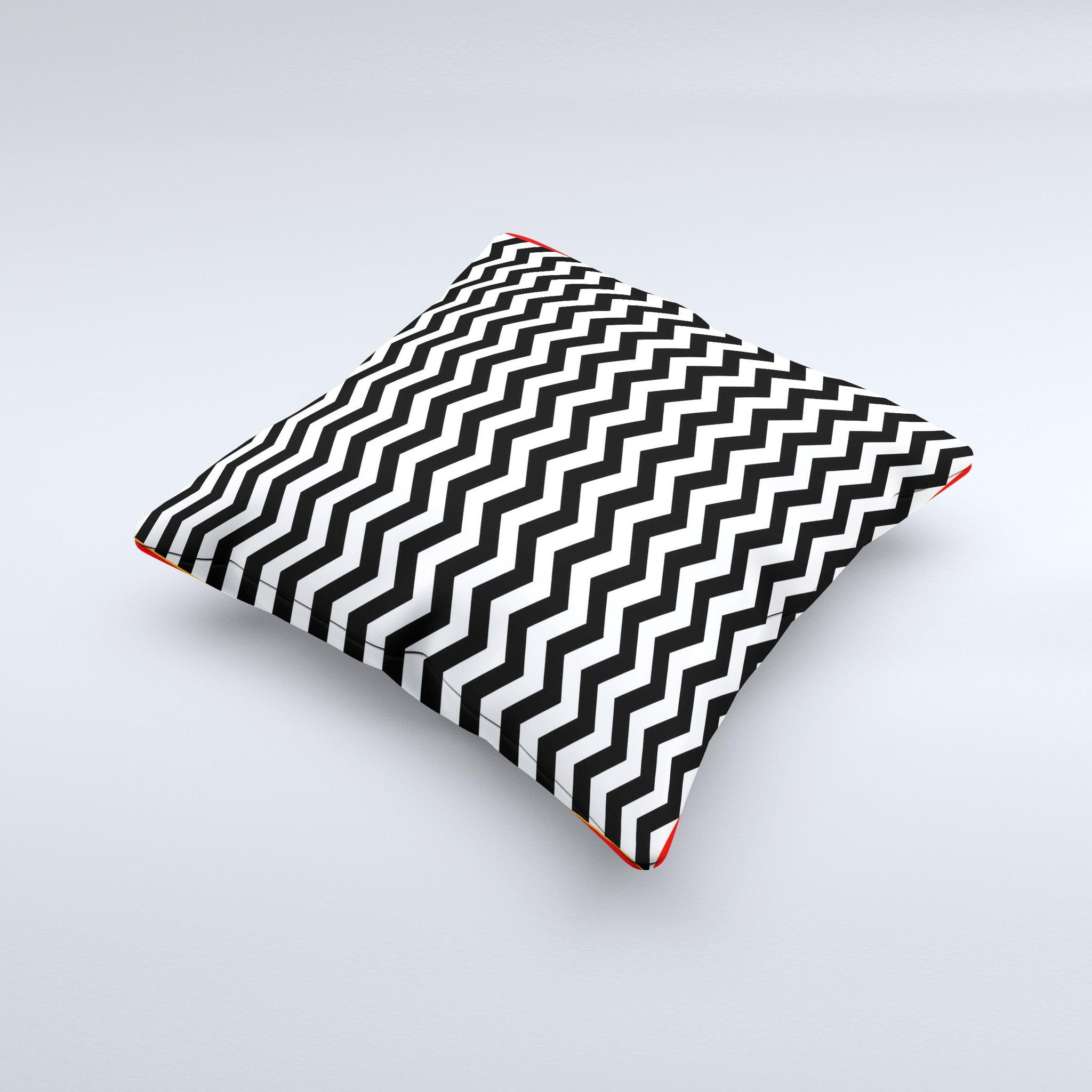 Black White Chevron Pattern V2 Ink-Fuzed Decorative Throw Pillow