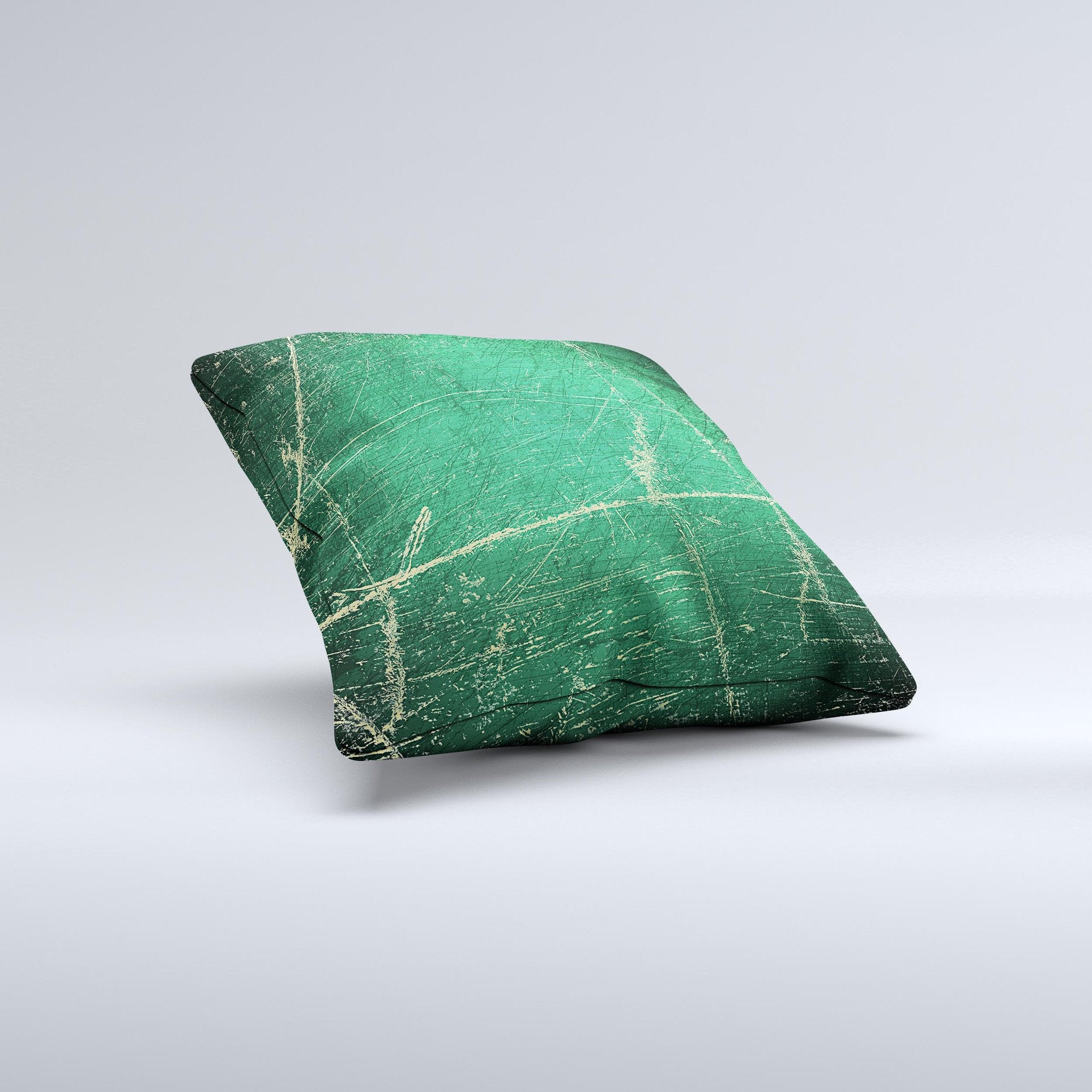 Grungy Green Surface Design Ink-Fuzed Decorative Throw Pillow