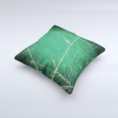 Grungy Green Surface Design Ink-Fuzed Decorative Throw Pillow