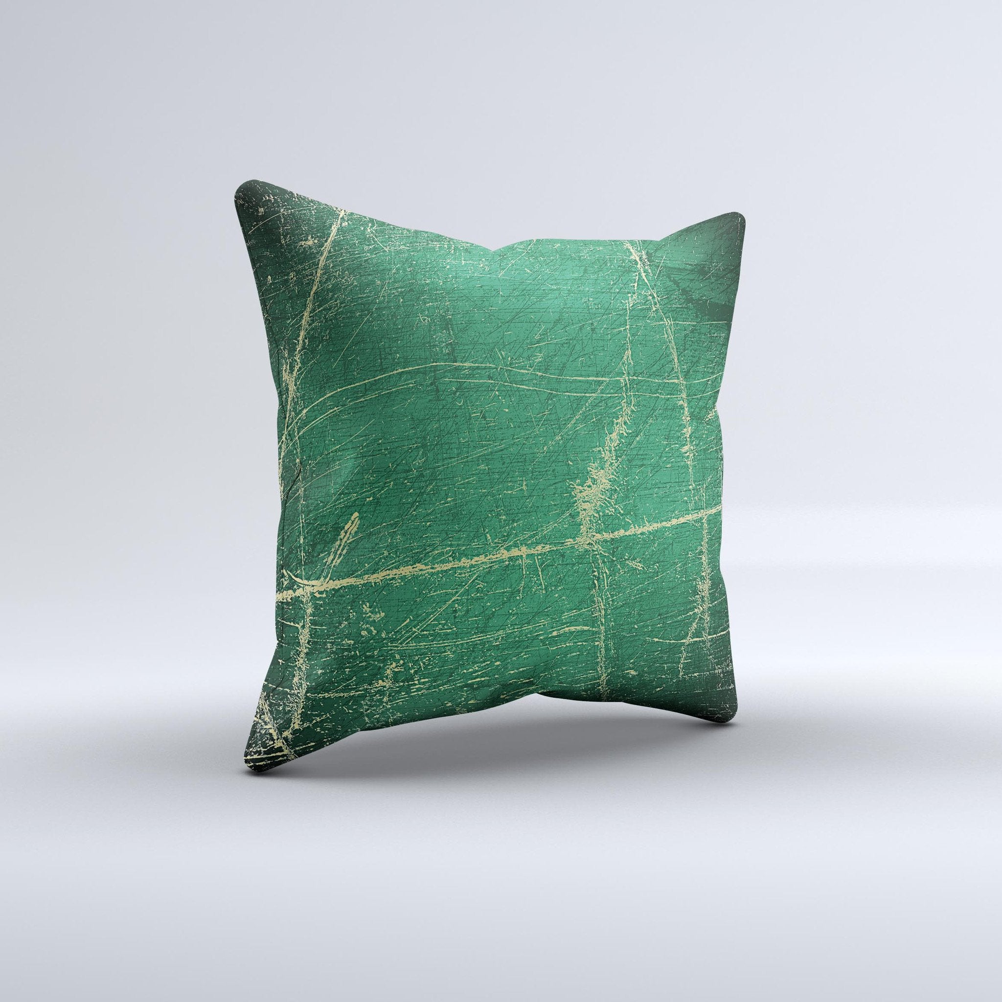 Grungy Green Surface Design Ink-Fuzed Decorative Throw Pillow