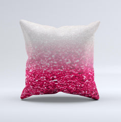 Red & Silver Glimmer Fade  Ink-Fuzed Decorative Throw Pillow