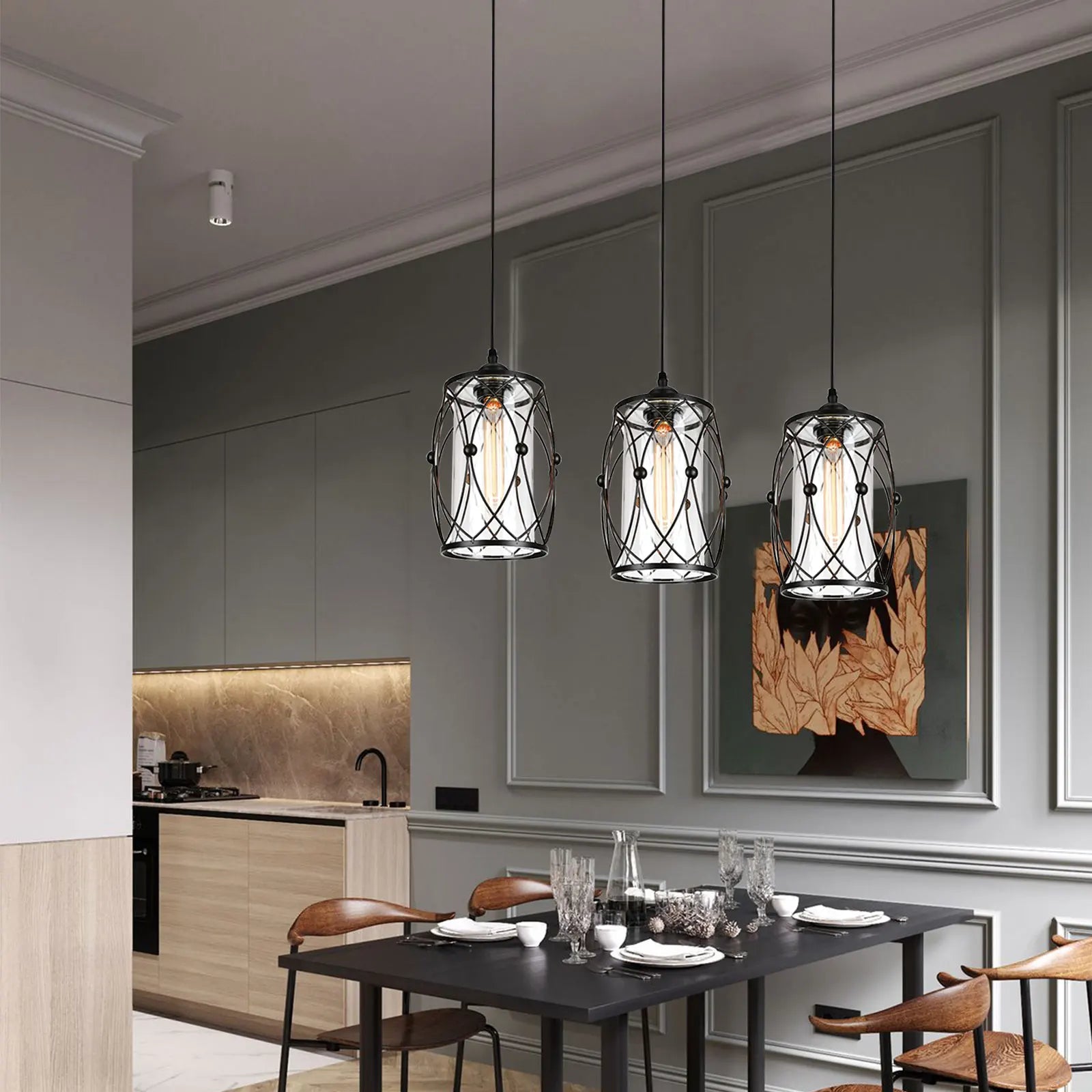 Nordic Minimalist Lamps Rustic Industrial Pendant Lights Kitchen