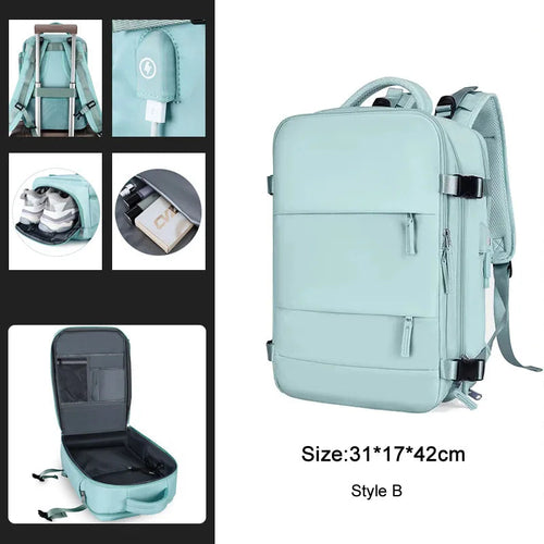 Extendible Travel Backpack Unisex Laptop Bag Women Large Luggage Bags