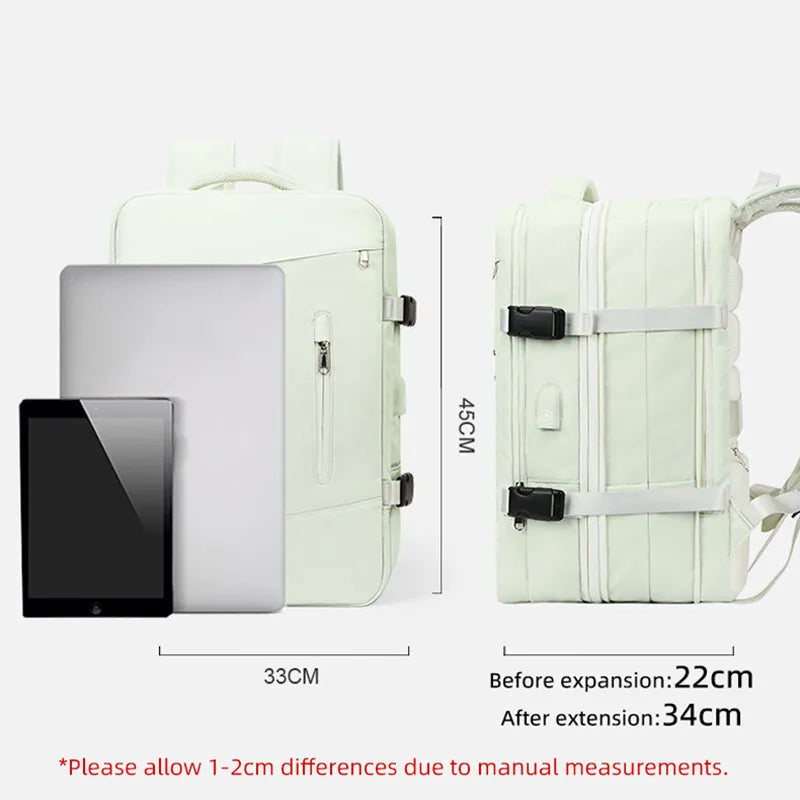 Extendible Travel Backpack Unisex Laptop Bag Women Large Luggage Bags