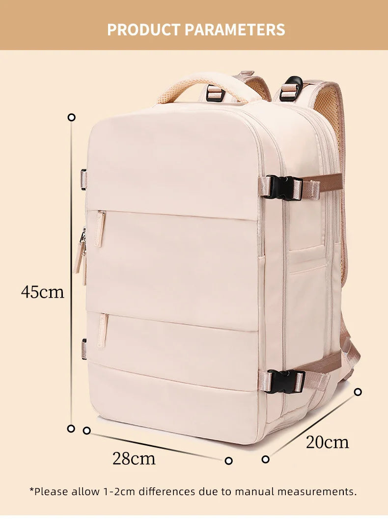 Extendable Large Travel Backpack Women Men Luggage Pack Carry On