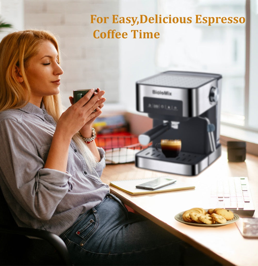 20 Bar Italian Type Espresso Coffee Maker Machine with Milk Frother